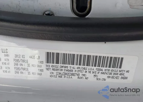 2014 Jeep Compass Sport z USA, uszkodzony, nr VIN 1C4NJCBA2ED882749